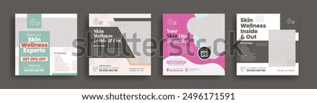 Dermatology skin care consultation social media post, banner, ads or square flyer or poster template, skin health care Services, beauty treatment consultation social media promotional ads design