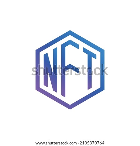 Nft - non fungible token icon vector logo design concept