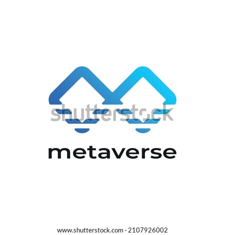 Metaverse illustration icon vector logo design concept