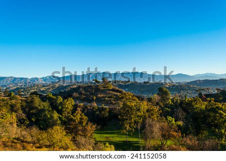 View of the San Gabriel Mountains from Elysian Park