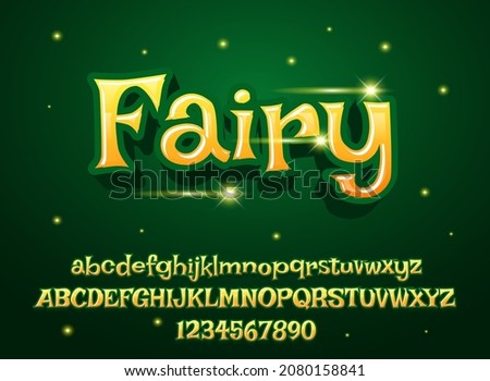 funny magic green yellow fairy text effect