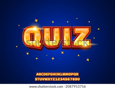 golden quiz editable text effect