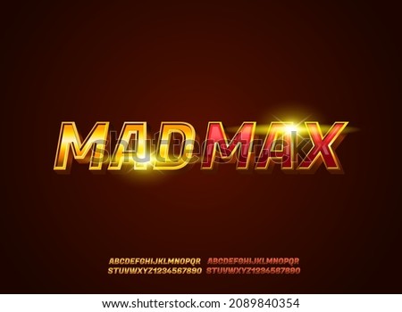 golden red mad max text effect