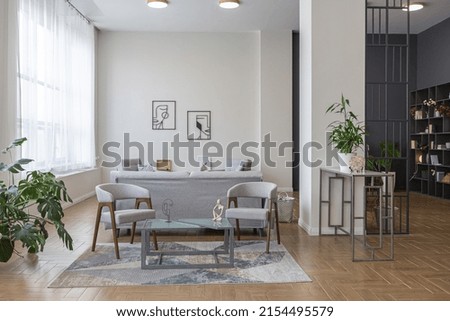 Similar – Image, Stock Photo huge space of new luxury modern apartment in building under construction