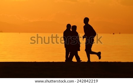 Running, People, Sunset, Running Sunset, Running Man, People Sunset, Action, Running Silhouette,  Walking People Silhouette