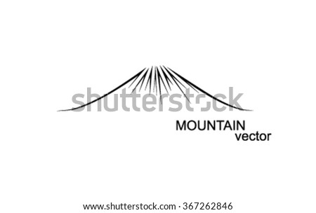  Vector mountain outlines logo. Volcano. Fuji.   