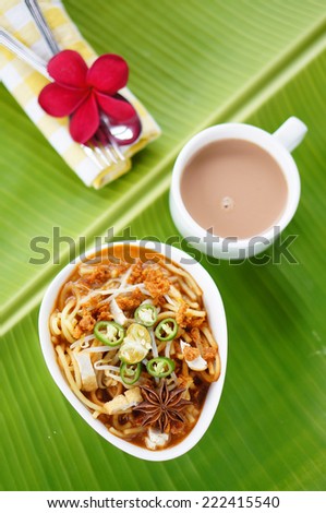 malaysian traditional food.mee rebus is a popular food in Malaysia