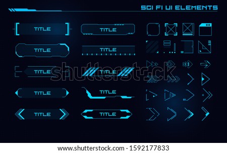 Set of Sci Fi Modern User Interface Elements. Futuristic Abstract HUD. Good for game UI.  Vector Illustration EPS10 商業照片 © 