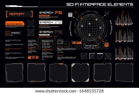 Set of Sci Fi Modern User Interface Elements. Futuristic Abstract HUD. Good for game UI. Vector Illustration EPS10