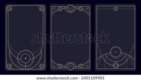 Mystic style invitation with circle scared elements. Sacred geometry border and frame. Vector illustration. EPS 10