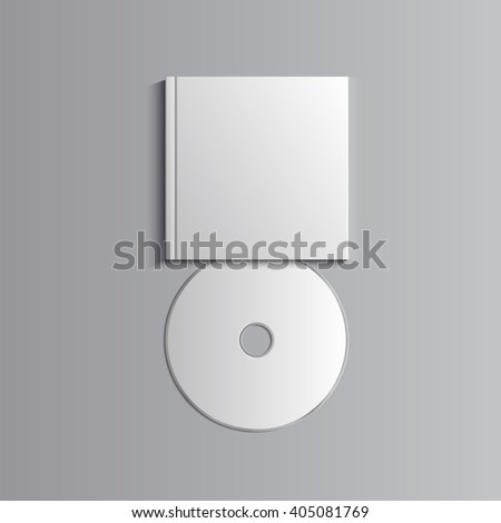 Template for advertising, branding and corporate identity. Compact disk with cover. Blank mockup for design. Vector white object. EPS 10