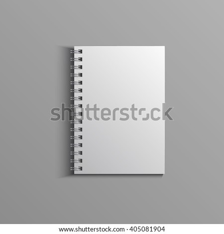 Template for advertising, branding and corporate identity. Realistic spiral notepad. Blank mockup for design. Vector white object. EPS 10