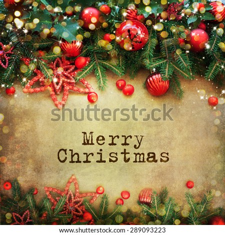 Christmas Retro Card Border Design Stock Photo 289093223 : Shutterstock