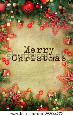 Christmas Retro Card Border Design Stock Photo 292566272 : Shutterstock