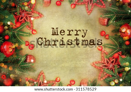 Christmas Retro Card Border Design Stock Photo 311578529 : Shutterstock