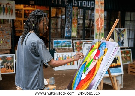 Similar – Image, Stock Photo Talented artist painting on paper