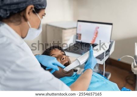 Similar – Image, Stock Photo Dental Clinic Worker With Face Mask