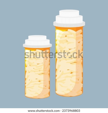 Medicine bottles vector illustration. Drug medication and supplements. Realistic flat style vector icon. Medication, pharmaceutics concept.