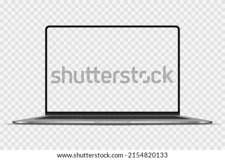 Laptop isolate blank screen mockup pc vector. PNG	