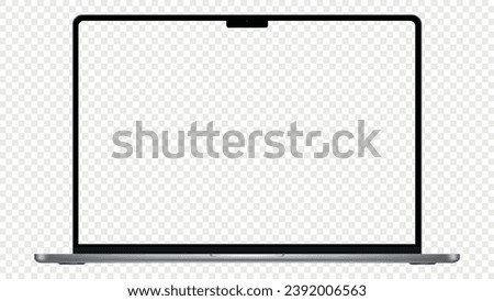 Laptop with transparent screen. Laptop mockup. Stock royalty free PNG