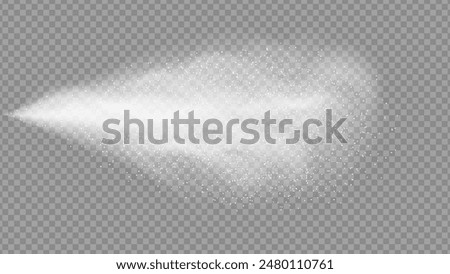 Airy water spray. Mist. Sprayer fog isolated on black transparent background. Airy spray and water hazy mist clean illustration. Vector illustration for your design, advertising, brochures and rest.