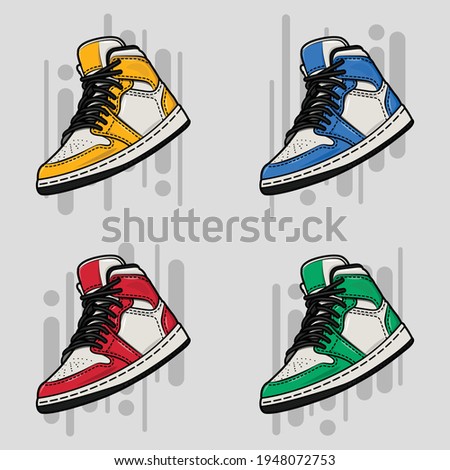 sneakers set with different color