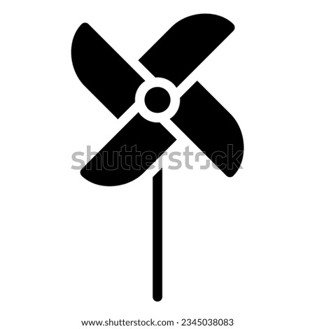 Pinwheel icon or logo illustration black style