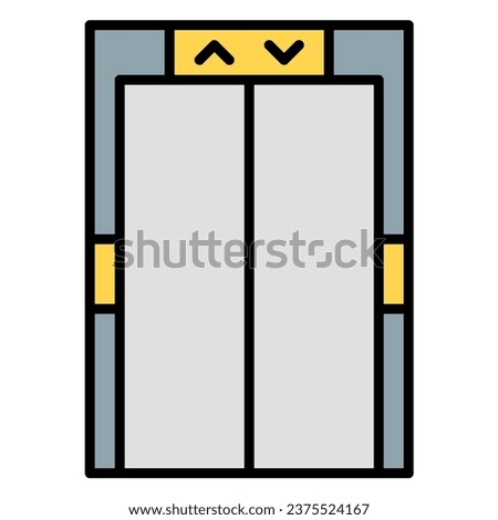 Elevator icon or logo illustration filled outline color