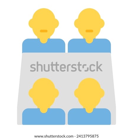meeting room vector or logo illustration flat color style 
