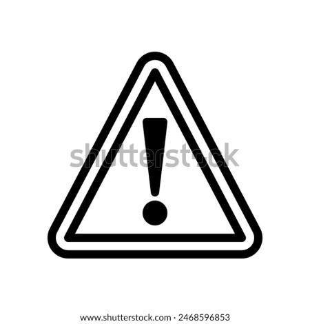 Attention icon or logo illustration outline  black filled style