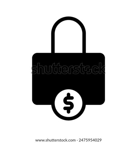locked dollar coin icon or logo illustration outline style. Icons ecommerce.