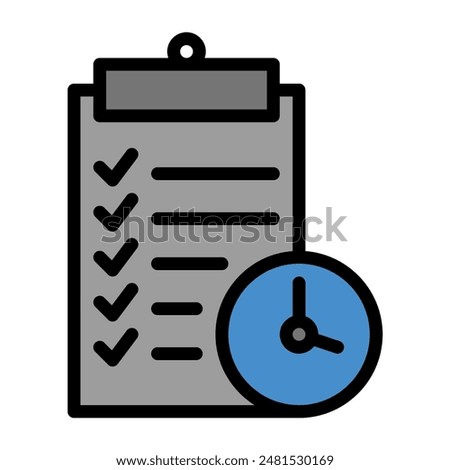 Clipboard icon color or logo illustration outline black style
