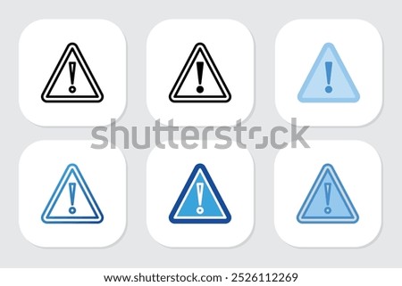 Attention icons with various design styles