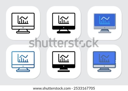 chart icons with various design styles