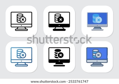 no database icons with various design styles