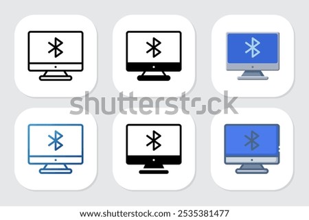 bluetooth icons with various design styles