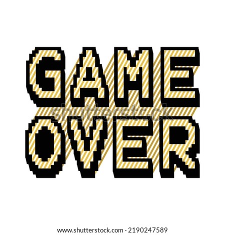 Game Over. Creative gaming t-shirt and apparel trendy design with gamepad, typography, print, vector illustration. Trendy Clothing video game Design