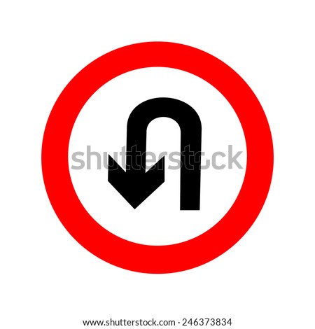 U-Turn road sign. icon great for any use. Vector EPS10.