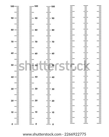 Stadiometer scale, Height meter, Measuring scale, markup for rulers in vertical position. Kids height chart growth stickers for wall. Vector illustration Flat web design element for website or app. 
