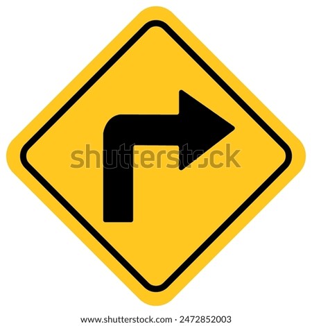 traffic sign, Cautionary beware sharp right curve