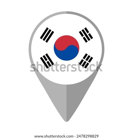 South Korea Flag on Location Pin