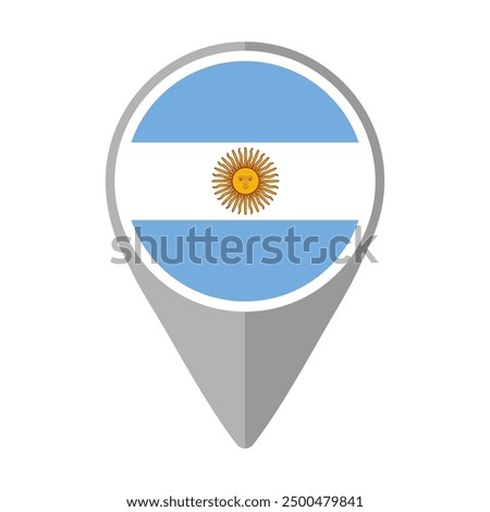 Argentina Flag on Location Pin