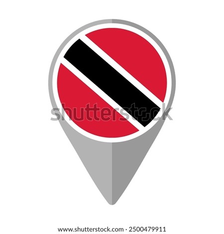 Trinidad and Tobago Flag on Location Pin