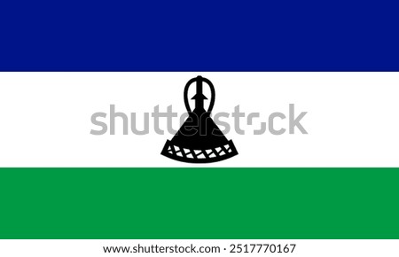 Lesotho flag national material design