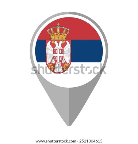 Serbia Flag on Location Pin