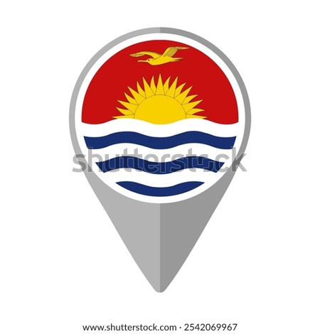 Kiribati Flag on Location Pin