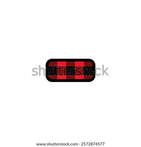 Alphabet number punctuation mark font, red lumberjack plaid pattern for Hyphen or Dash or Underscore or minus or take