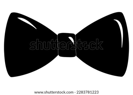 Black bowtie isolated on white background. Father's day symbol. Vector illustration.