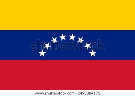 The official national flag of Venezuela. Flag of the Bolivarian Republic of Venezuela. Vector illustration