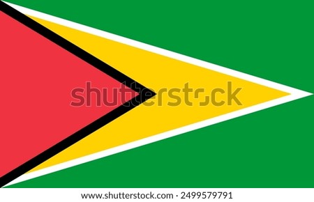 The official national flag of Guyana. Flag of the Co-operative Republic of Guyana. Vector illustration